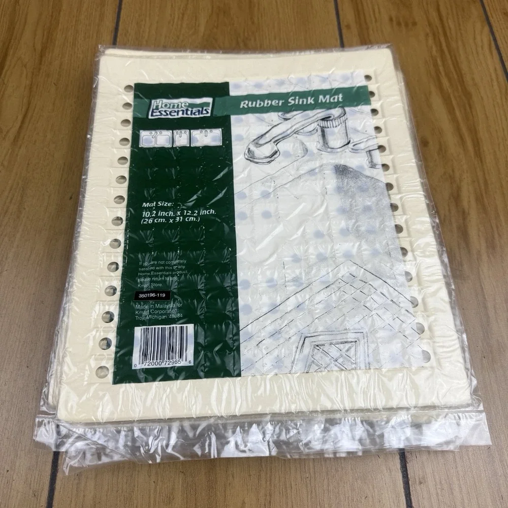 Vintage Rubber Sink Mat‎  K-Mart Home Essentials almond white New